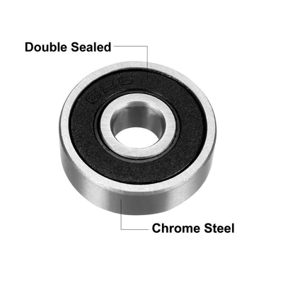 Harfington Deep Groove Ball Bearing,Double Sealed Chrome Steel Bearings