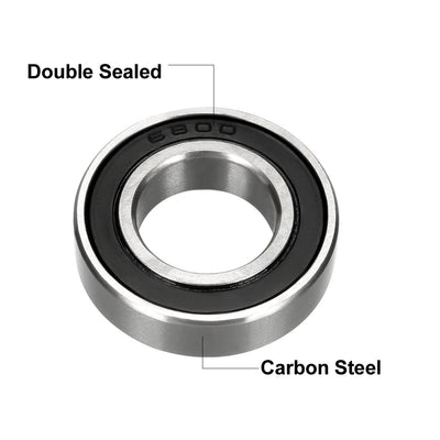 Harfington Uxcell Deep Groove Ball Bearings Metric Double Seal Carbon Steel Z1