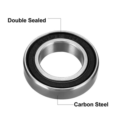 Harfington Uxcell Deep Groove Ball Bearings Thin Section Double Sealed High Carbon Steel