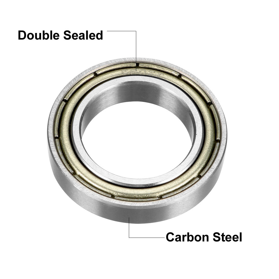 uxcell Uxcell Deep Groove Ball Bearing 6802ZZ Double Shield, 15mm x 24mm x 5mm Carbon Steel Bearings 2Pcs