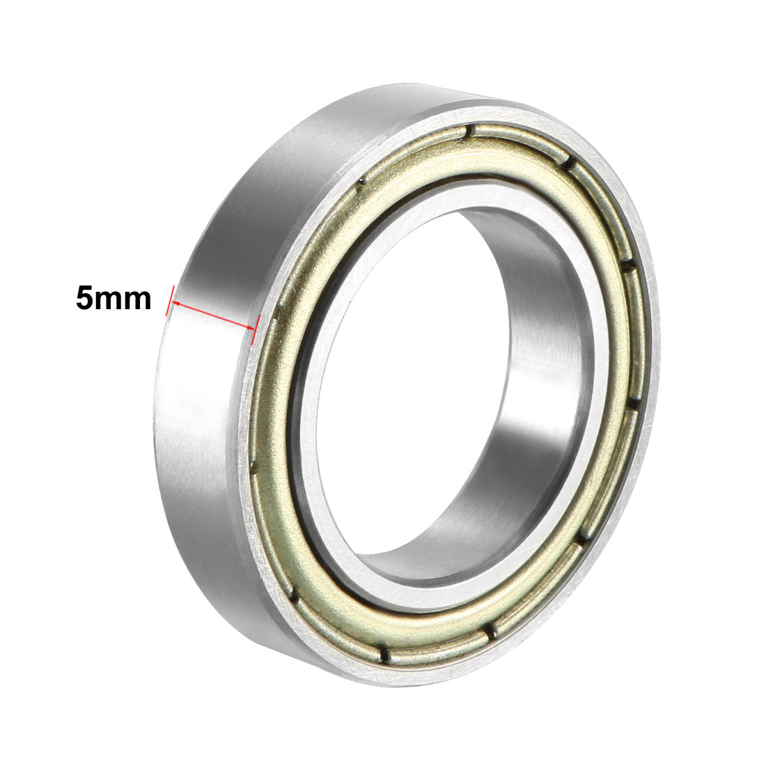 uxcell Uxcell Deep Groove Ball Bearing 6802ZZ Double Shield, 15mm x 24mm x 5mm Carbon Steel Bearings 2Pcs