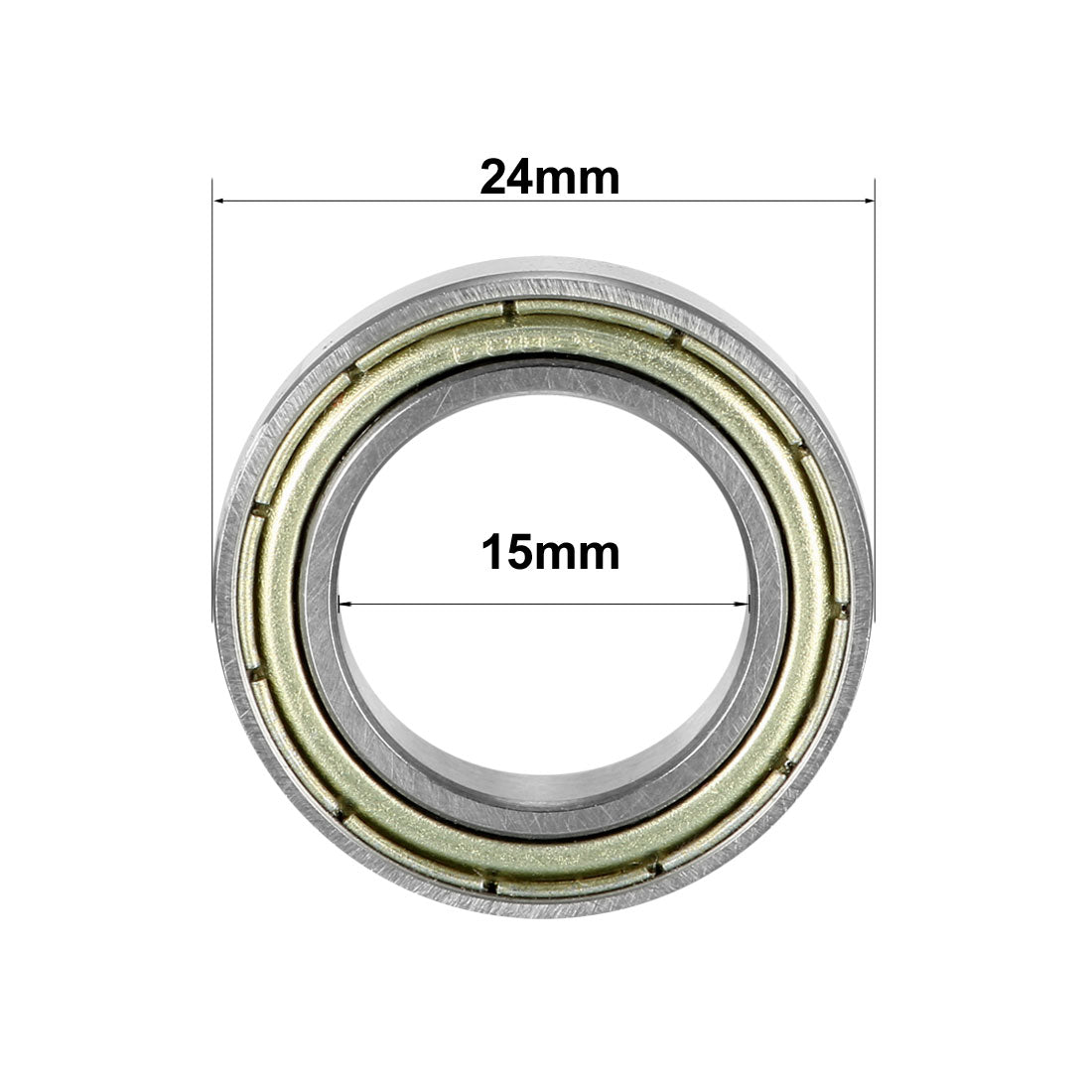 uxcell Uxcell Deep Groove Ball Bearing 6802ZZ Double Shield, 15mm x 24mm x 5mm Carbon Steel Bearings 2Pcs