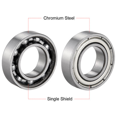 Harfington Uxcell Deep Groove Ball Bearings Thin Section Single Shielded Chrome Steel