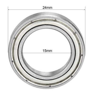 Harfington Uxcell Deep Groove Ball Bearings Thin Section Double Shielded Chrome Steel ABEC1