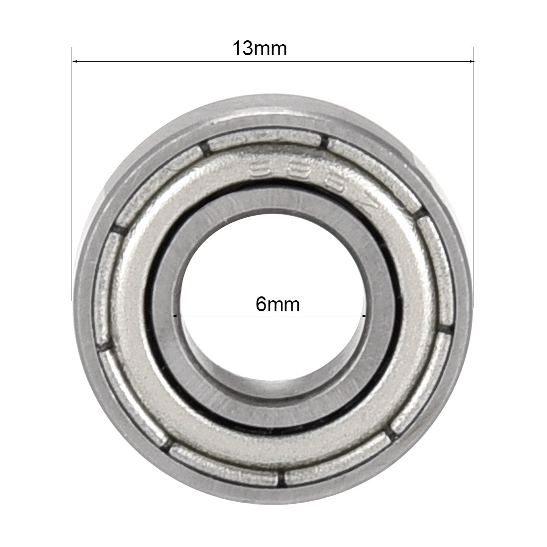 uxcell Uxcell Deep Groove Ball Bearing 686ZZ Double Shield, 6mm x 13mm x 5mm Chrome Bearings 10pcs