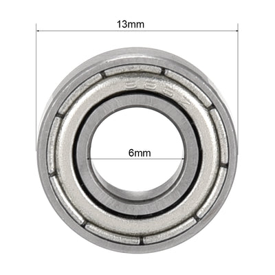 Harfington Uxcell Deep Groove Ball Bearing 686ZZ Double Shield, 6mm x 13mm x 5mm Chrome Bearings 10pcs