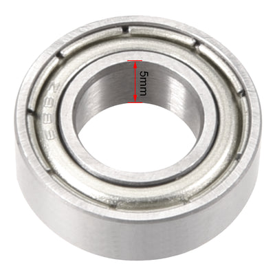 Harfington Uxcell Deep Groove Ball Bearing 688ZZ Double Shield, 8mm x 16mm x 5mm Chrome Steel Bearings