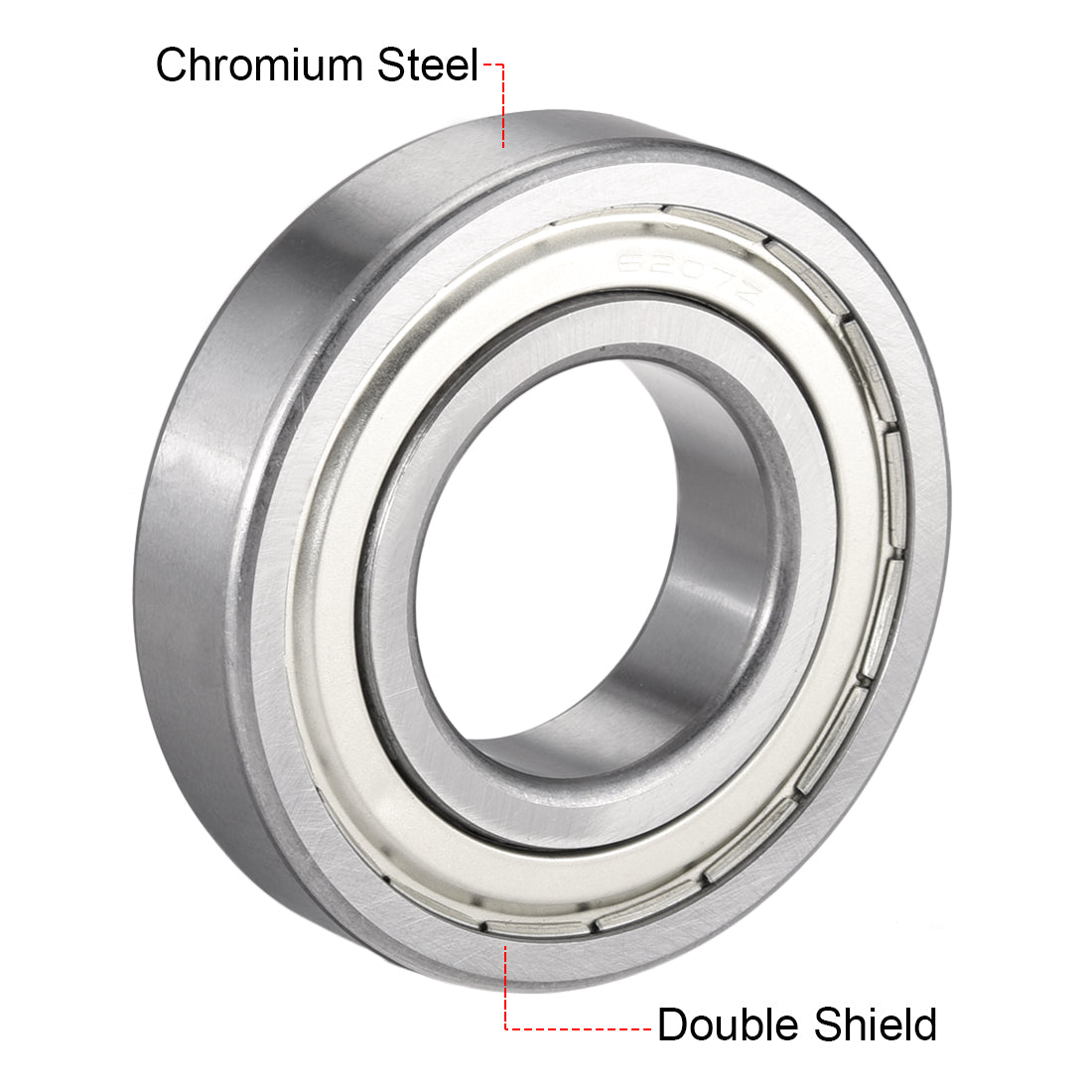 uxcell Uxcell Deep Groove Ball Bearings Double Shielded Chrome Steel