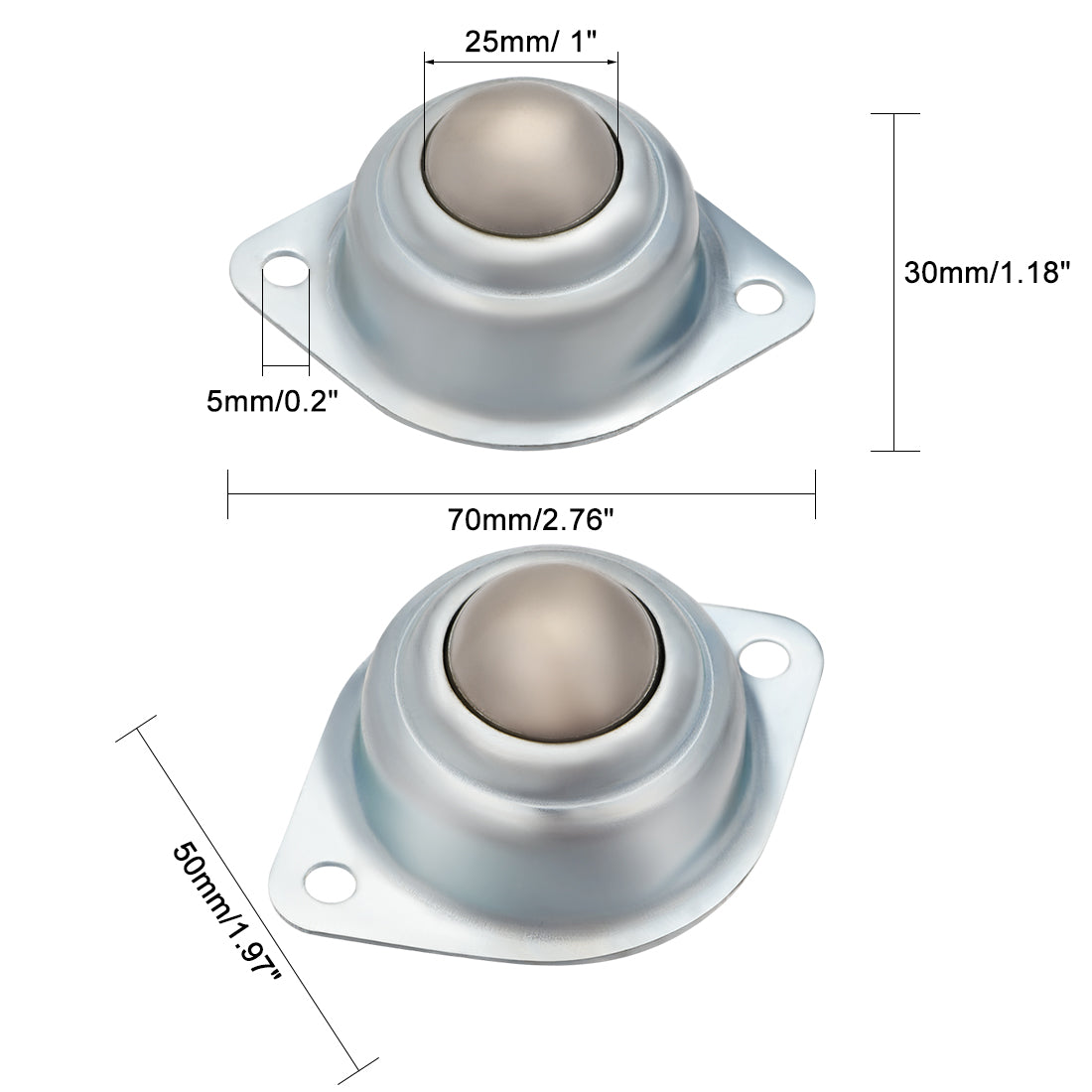 Uxcell Uxcell Ball Transfer Units CY-15A Flange Mounted 5/8 inch Roller Ball Transfer Bearing Casters 22lb Capacity 2pcs