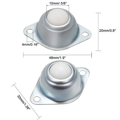 Harfington Uxcell Ball Transfer Units CY-15A Flange Mounted 5/8-inch Nylon Roller Ball Transfer Bearing Casters 22lb Load Capacity 4 Pcs