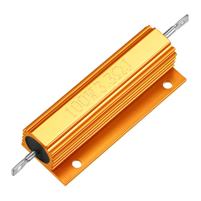 Harfington Uxcell Aluminum Case Resistor 100W 3.3 R Wirewound Yellow for LED Replacement Converter