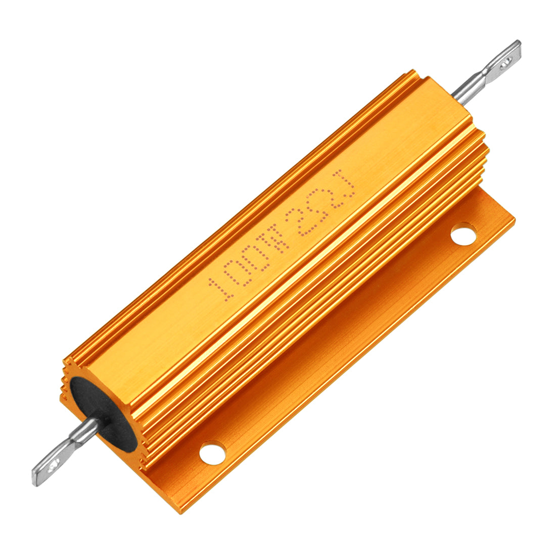 uxcell Uxcell Aluminum Case Resistor 100W 2 Ohm Wirewound Yellow for LED Replacement Converter