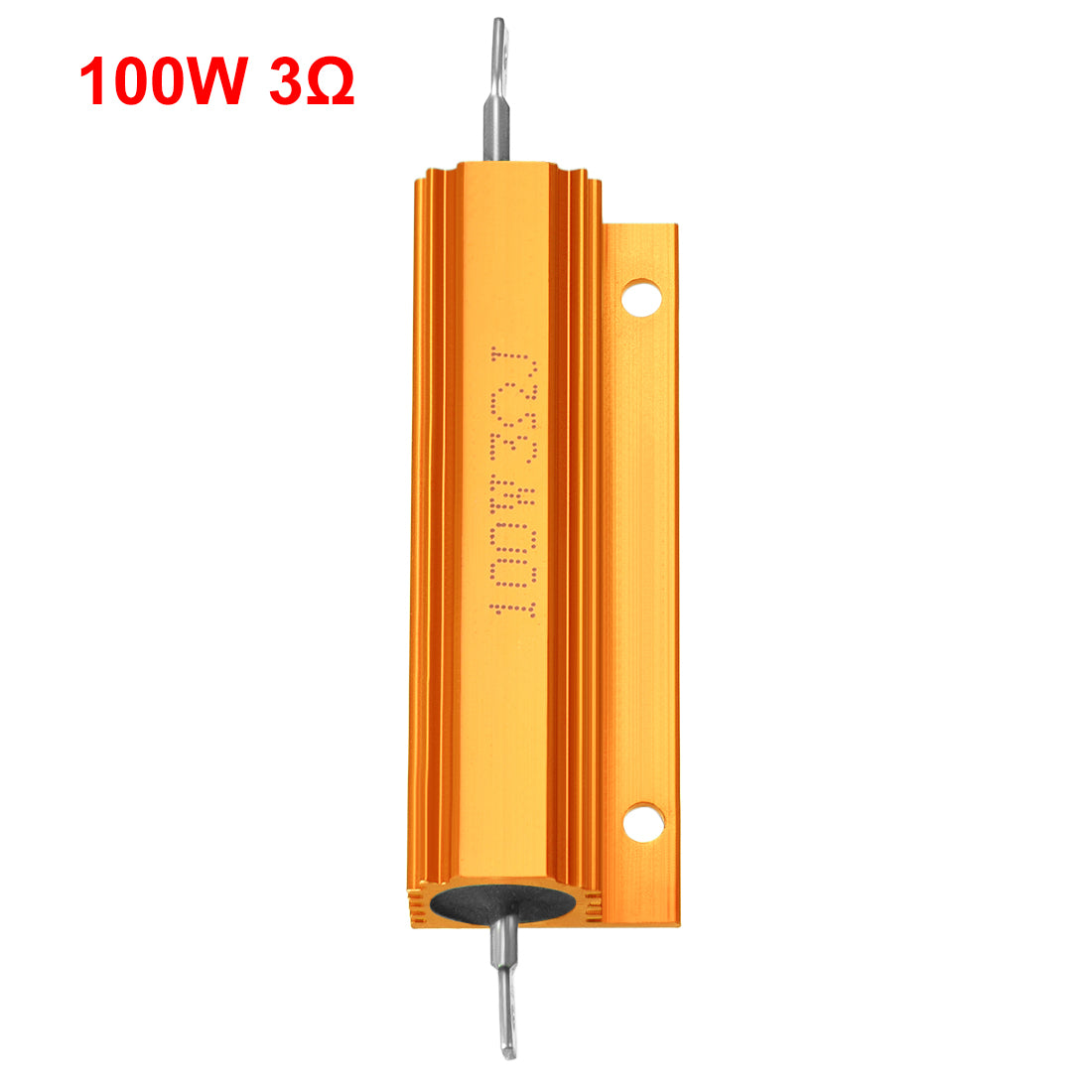 uxcell Uxcell Aluminum Case Resistor 100W 3 Ohm Wirewound Yellow for LED Replacement Converter 2Pcs