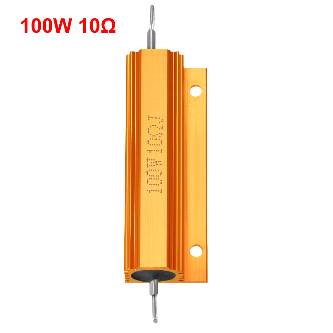 uxcell Uxcell 2Pcs Aluminum Case Resistor 100W 10Ohm Wirewound Yellow for LED Replacement Converter