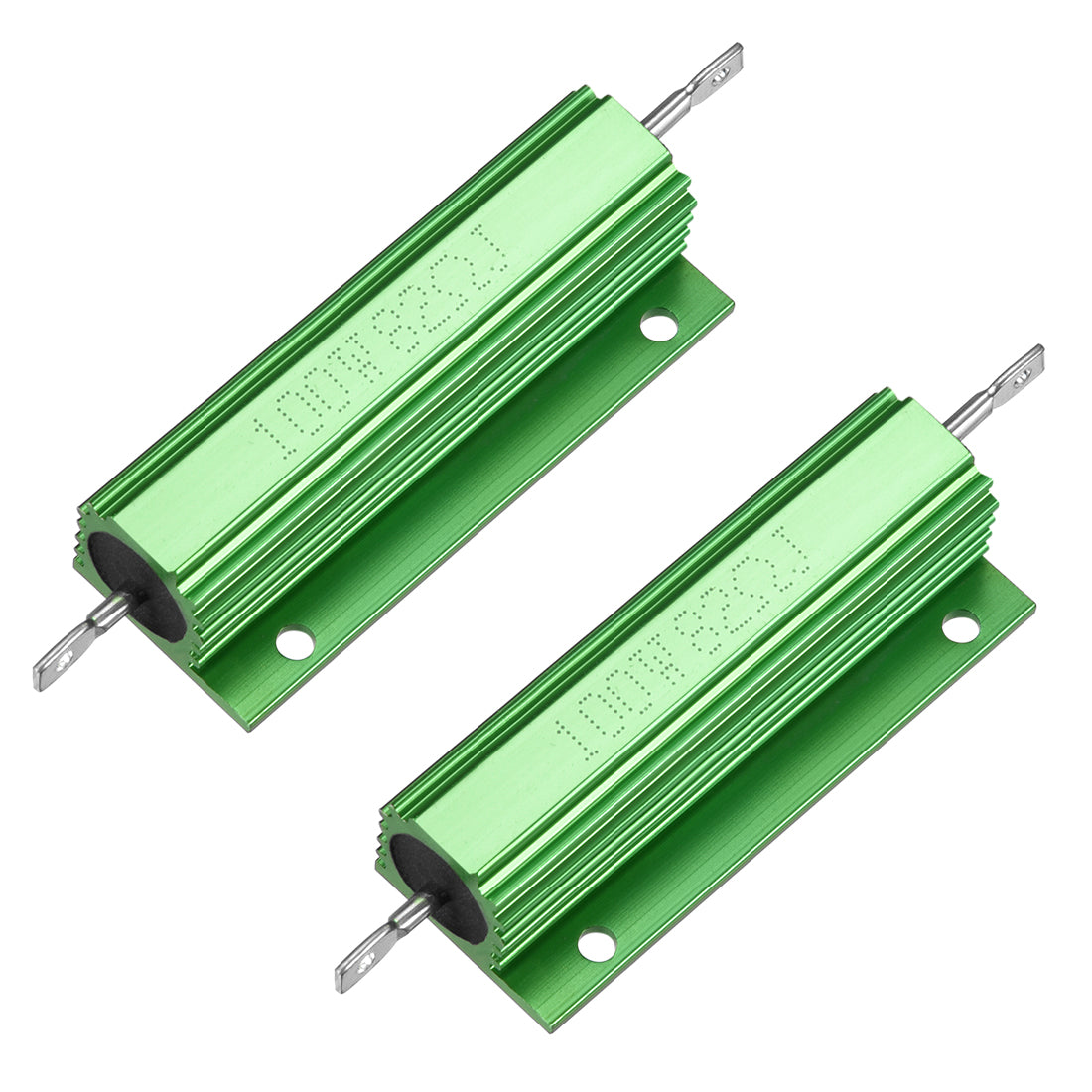 uxcell Uxcell 2 Pcs Aluminum Case Resistor 100W 82 Ohm Wirewound Green for LED Replacement Converter 100W 82RJ