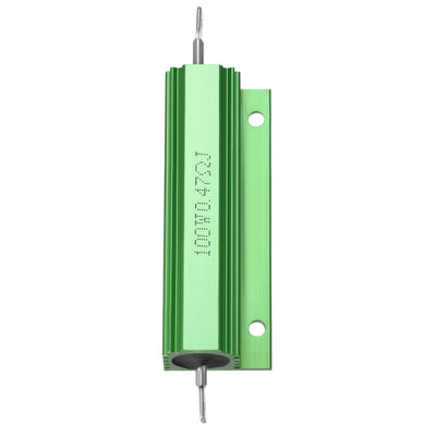 Harfington Uxcell 2 Pcs Aluminum Case Resistor 100W 0.47 Ohm Wirewound Green for LED Replacement Converter 100W 0.47RJ