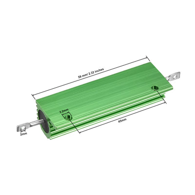 Harfington Uxcell 2 Pcs Aluminum Case Resistor 100W 0.47 Ohm Wirewound Green for LED Replacement Converter 100W 0.47RJ