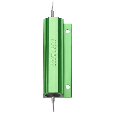 Harfington Uxcell Aluminum Case Resistor 100W 12 Ohm Wirewound Green for LED Replacement Converter 100W 12RJ