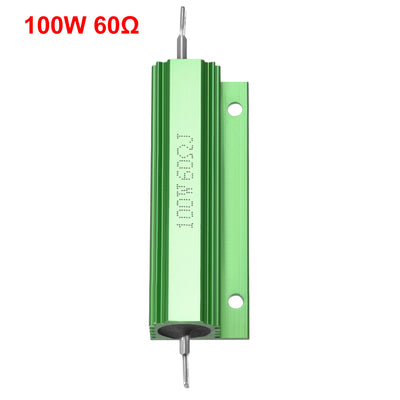 Harfington Uxcell Aluminum Case Resistor 100W 60 Ohm Wirewound Green for LED Replacement Converter