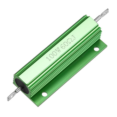 Harfington Uxcell Aluminum Case Resistor 100W 60 Ohm Wirewound Green for LED Replacement Converter