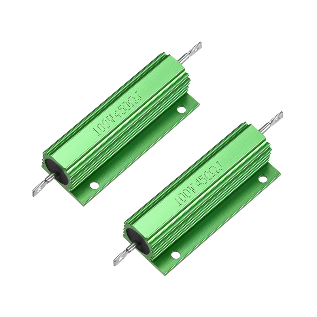 uxcell Uxcell 2 Pcs Aluminum Case Resistor 100W 450 Ohm Wirewound Green for LED Replacement Converter 100W 450RJ