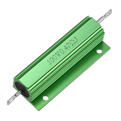 Harfington Uxcell Aluminum Case Resistor 100W 0.47 Ohm Wirewound Green for LED Replacement Converter 100W 0.47RJ