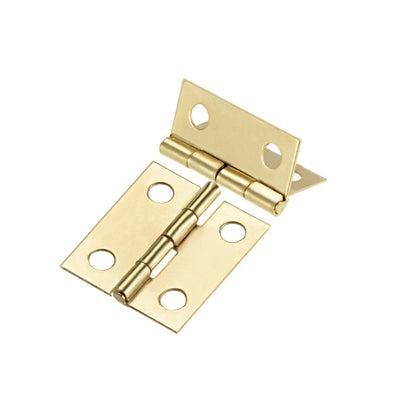 Harfington Uxcell 0.7" Small  Hinge Jewelry Case Wooden Box Hinges Fittings Golden Plain 10pcs