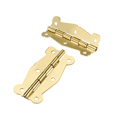 Harfington Uxcell 2" Golden Hinges Retro Butterfly Shape Hinge Replacement with Screws 10pcs