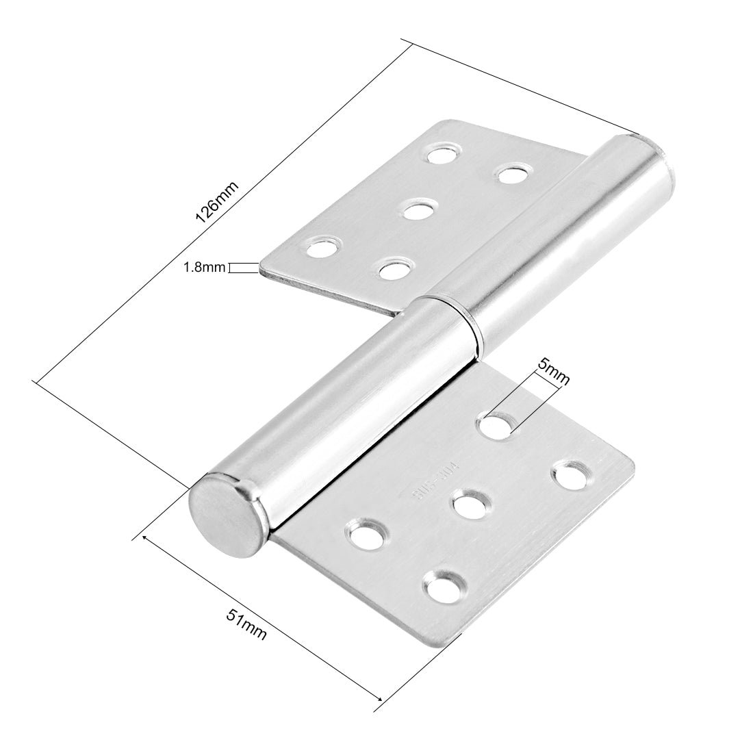 uxcell Uxcell Stainless Steel Hinge Silver Tone Window Gate Door Flag Hinges 5" Long 4 Pcs