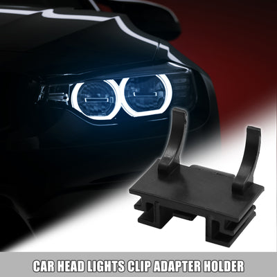 Harfington Uxcell Vehicle Car LED Bulbs Head Lights Clip Adapter Base Holder Headlight Socket Black Plastic for Fiat 500