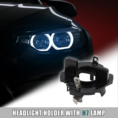 Harfington Uxcell H7 Headlight Xenon Bulbs Car Head Lights Clip Base Adapter Holder Black Plastic for VW Caddy for Volkswagen Golf 5