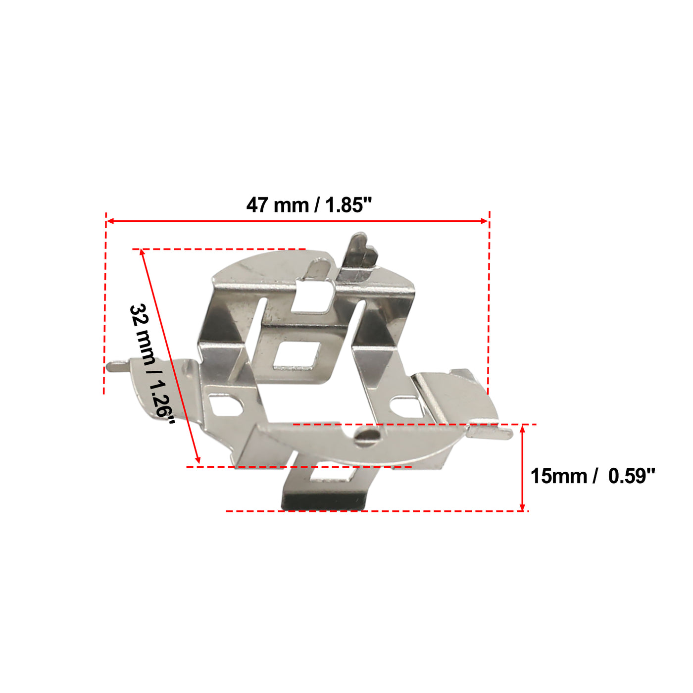 uxcell Uxcell H7 Car LED Headlight Bulbs Retainer Head Lights Clip Adapter Base Holder Socket Silver Tone Metal for VW Sagitar