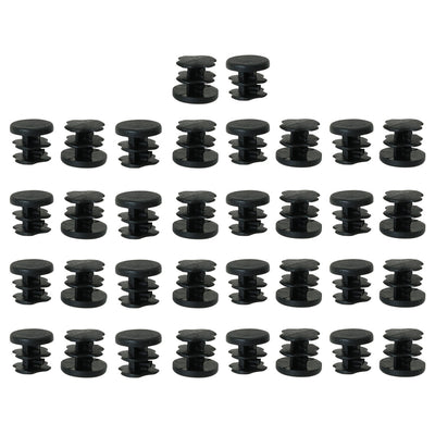 Harfington Uxcell 3/4" 0.75" OD Plastic Round Tube Insert Glide End Cap Pad 34pcs 0.63"-0.71" Inner Dia for Furniture Anti Scratch Easily Move