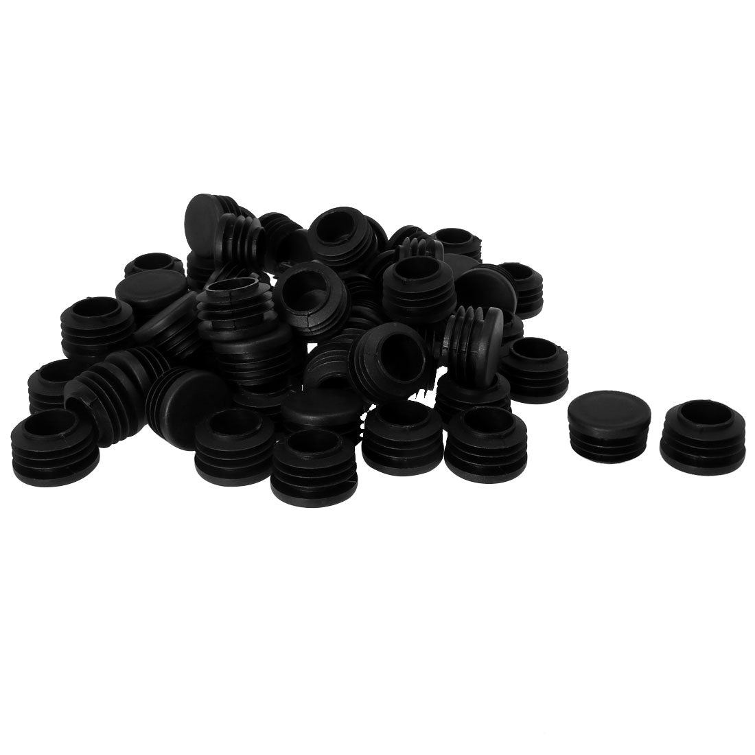 uxcell Uxcell 1 1/8 " 1.18" OD Plastic Round Tube Insert Glide End Cap Pad 60pcs 1.06"-1.44" Inner Dia for Furniture Deck Protector Avoid Scratch