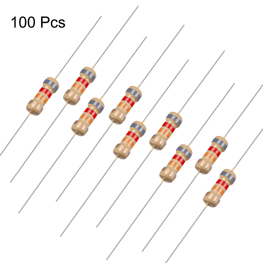 uxcell Uxcell 1/4 Watt 82K Ohm Carbon Film Resistors 5% Tolerances 0.25W 100pcs 4 Color Band