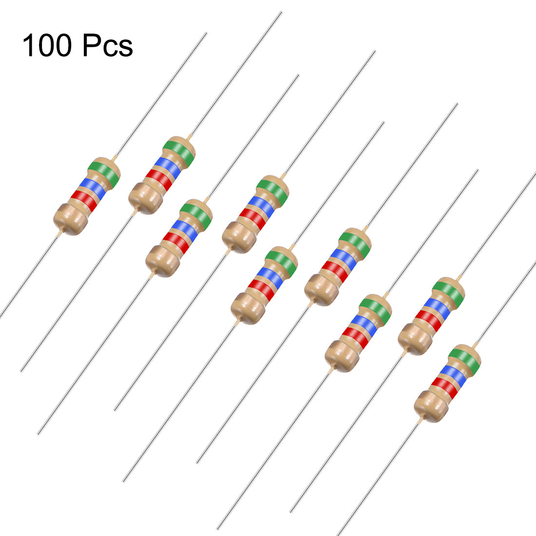 uxcell Uxcell 1/4 Watt 5.6K Ohm Carbon Film Resistors 5% Tolerances 0.25W 100pcs 4 Color Band