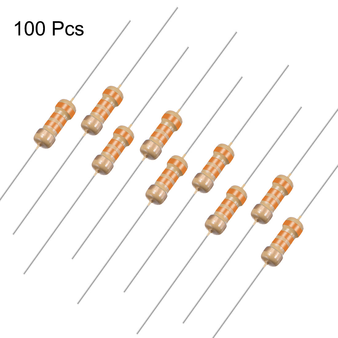 uxcell Uxcell 1/4 Watt 33K Ohm Carbon Film Resistors 5% Tolerances 0.25W 100pcs 4 Color Band