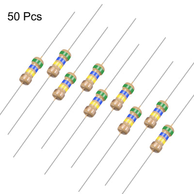 Harfington Uxcell 1/4 Watt 560K Ohm Carbon Film Resistors 5% Tolerances 0.25W 50pcs 4 Color Band