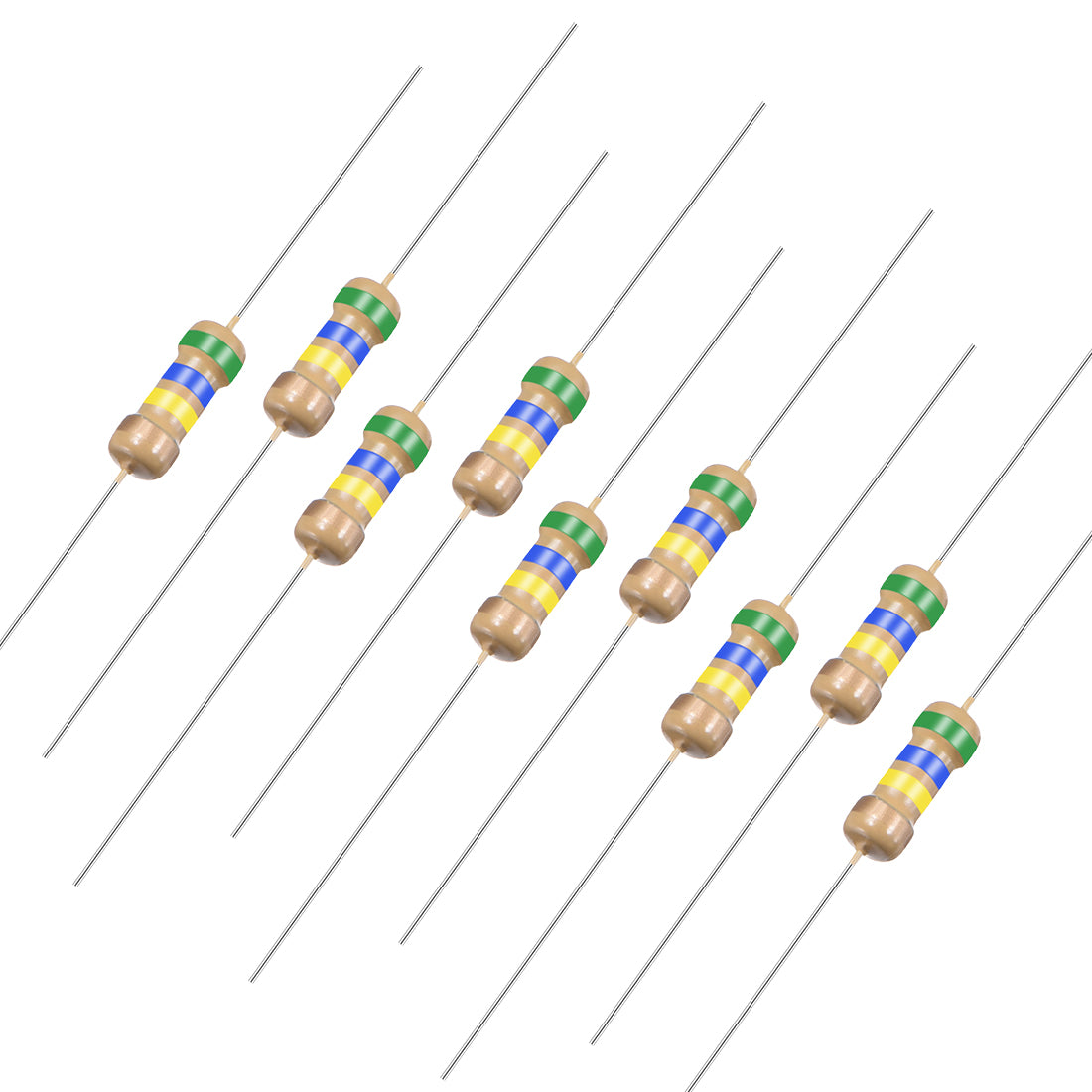 uxcell Uxcell 1/4 Watt 560K Ohm Carbon Film Resistors 5% Tolerances 0.25W 50pcs 4 Color Band