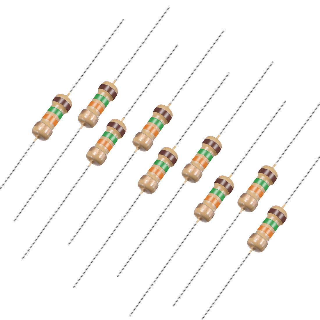 uxcell Uxcell 1/4 Watt 15K Ohm Carbon Film Resistors 5% Tolerances 0.25W 50pcs 4 Color Band