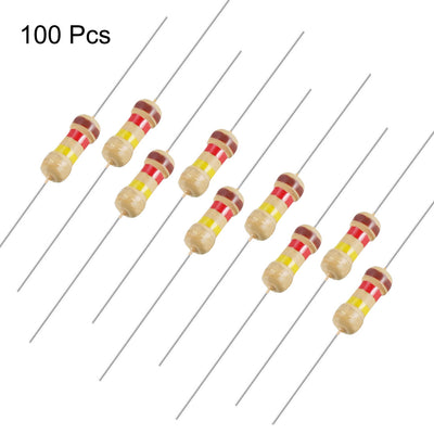 Harfington Uxcell 1/4 Watt 120K Ohm Carbon Film Resistors 5% Tolerances 0.25W 100pcs 4 Color Band