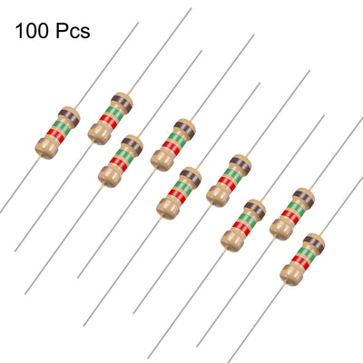 Harfington Uxcell 1/4 Watt 1.5K Ohm Carbon Film Resistors 5% Tolerances 0.25W 100pcs 4 Color Band