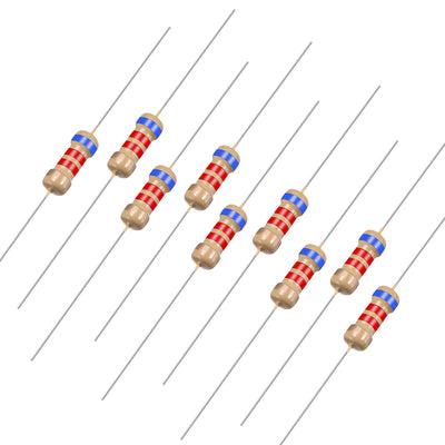 Harfington Uxcell 1/4 Watt 6.2K Ohm Carbon Film Resistors 5% Tolerances 0.25W 50pcs 4 Color Band