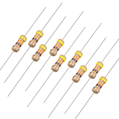 Harfington Uxcell 1/4 Watt 430 Ohm Carbon Film Resistors 5% Tolerances 0.25W 50pcs 4 Color Band