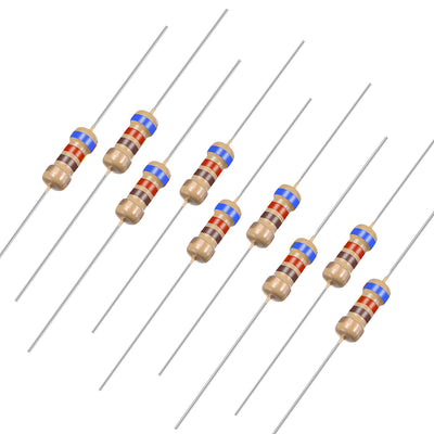 Harfington Uxcell 1/4 Watt 620 Ohm Carbon Film Resistors 5% Tolerances 0.25W 50pcs 4 Color Band