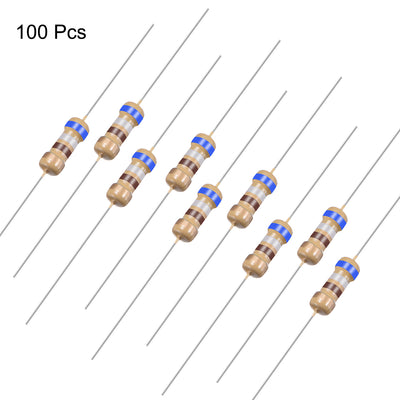 Harfington Uxcell 1/4 Watt 680 Ohm Carbon Film Resistors 5% Tolerances 0.25W 100pcs 4 Color Band