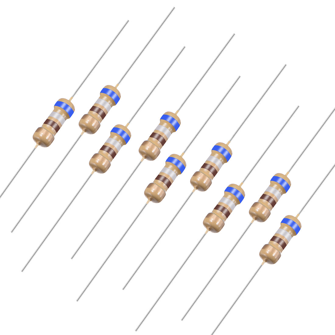 uxcell Uxcell 1/4 Watt 680 Ohm Carbon Film Resistors 5% Tolerances 0.25W 100pcs 4 Color Band