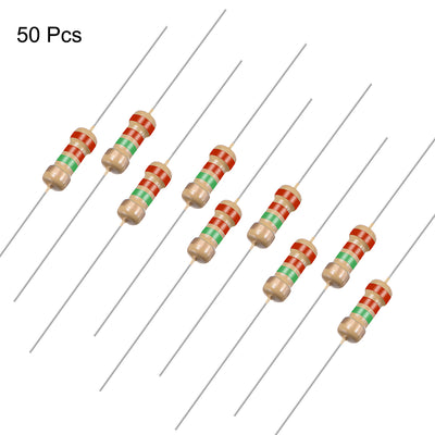 Harfington Uxcell 1/4 Watt 2.2M Ohm Carbon Film Resistors 5% Tolerances 0.25W 50pcs 4 Color Band