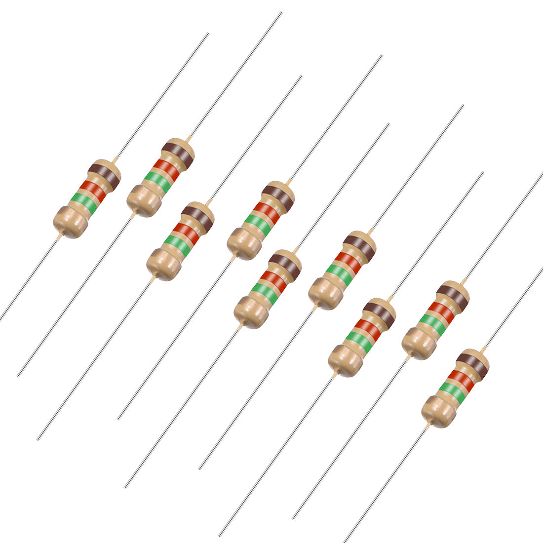 uxcell Uxcell 1/4 Watt 1.2M Ohm Carbon Film Resistors 5% Tolerances 0.25W 50pcs 4 Color Band