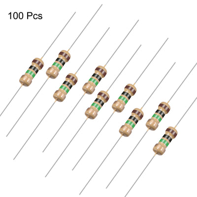 Harfington Uxcell 1/4 Watt 1M Ohm Carbon Film Resistors 5% Tolerances 0.25W 100pcs 4 Color Band